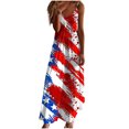 thumbnail image 2 of Fridja Liquidation T-Shirts du 4 Juillet pour Robes d'Été pour Femmes Imprimé Sans Manches Col Rond Robe Décontractée Robes pour le Camping (Rouge, G), 2 of 5