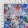 thumbnail image 2 of oneOone Viscose Jersey Medium Blue Fabric Abstract Floral Craft Projects Decor Fabric Printed By The Yard 60 Inch Wide, 2 of 4