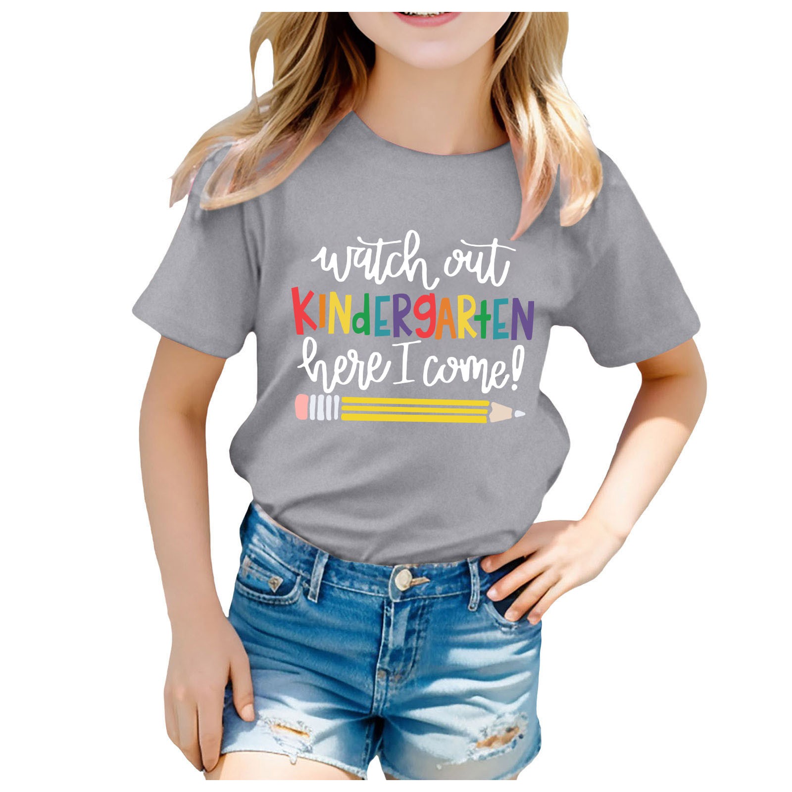 TZEWGL T-Shirts For Newborn Back To School Season Printed Short Sleeve Crewneck Clothes For Infnants size 12-14T