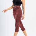 thumbnail image 4 of Jovati Capris Crayon pour Femmes, Coupe Ajustée, Imitation Denim, Haute Élasticité, Taille Unique, 4 of 7