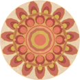 thumbnail image 1 of Ahgly Company Tapis d'Intérieur Ronds Transitionnels Lavables à la Machine Orange Rouge Orange, 7 Pieds Rond, 1 of 7
