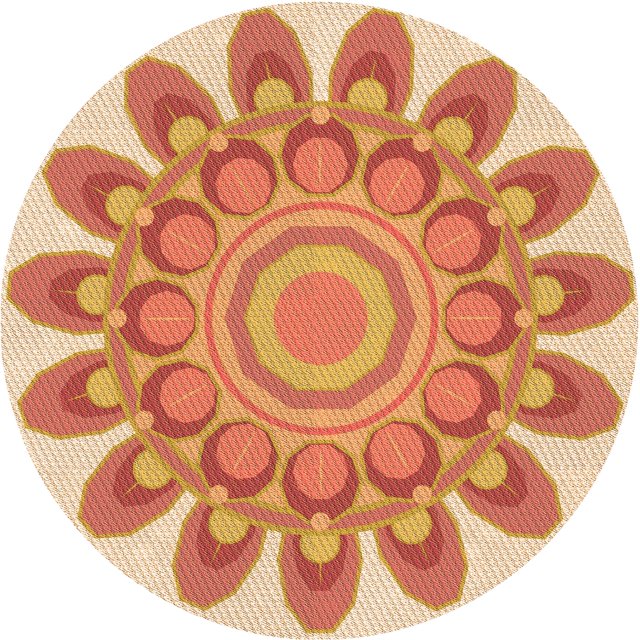Ahgly Company Tapis d'Intérieur Ronds Transitionnels Lavables à la Machine Orange Rouge Orange, 7 Pieds Rond