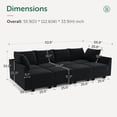 thumbnail image 4 of HONBAY Canapé Sectionnel Convertible en Velours avec Lit et Rangement pour Salon, Noir, 4 of 7