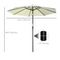 thumbnail image 3 of Outsunny 10' x 8' Round Market Umbrella, Beige, 3 of 10