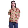 thumbnail image 1 of Moomaya Chemise à Manches Mi-Longues Imprimée pour Femmes, Col Boutonné, Haut Décontracté, 1 of 5