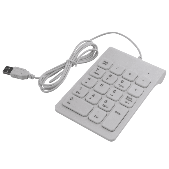 3X Mini USB Wired Numeric Keypad Numpad 18 Keys Digital Keyboard for Accounting Teller Laptop Windows Android (White)