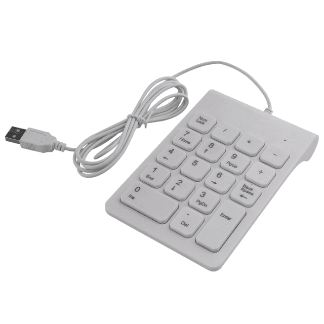 3X Mini USB Wired Numeric Keypad Numpad 18 Keys Digital Keyboard for Accounting Teller Laptop Windows Android (White)