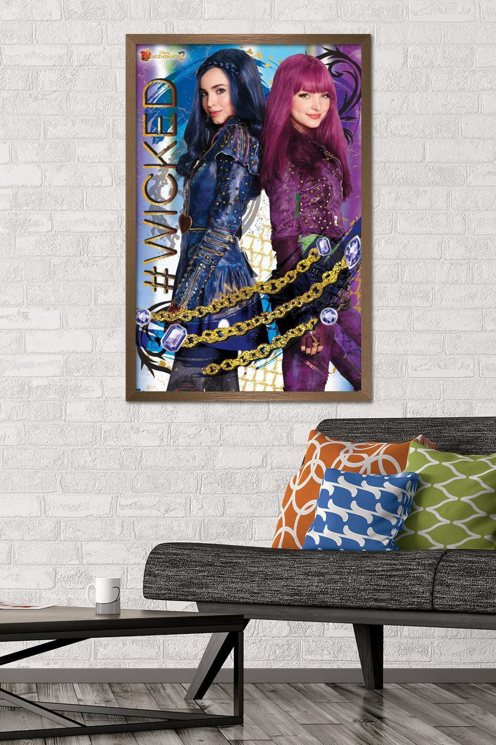 Disney Descendants 2 - Wicked Wall Poster, 14.725" x 22.375" Framed