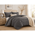 thumbnail image 1 of Swift Home Diamond Textured Soft Touch Duvet Cover Set, All Season Bedding with Zipper Closure, Includes Pillow Shams, King, Steel Gray, 1 of 5