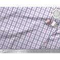thumbnail image 1 of Soimoi Purple Crepe Silk Fabric Window Pane Check Print Fabric by the Yard 42 Inch Wide, 1 of 3