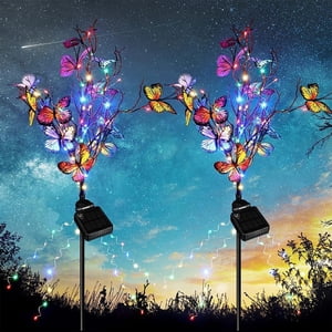 Papillons extérieurs En forme de lampes solaires de jardin Étanchement Décoration extérieure pelouses de jardin, Czzoypi Extérieur Papillons en forme de jardin solaire