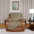 thumbnail image 2 of 2024 Reversible Quilted Sofa Cover  Water Resistant Slipcover Furniture Protector  Washable Couch Cover with Non Slip Foam and Elastic Straps for Kids  Dogs  Pets (Small  Pink/Beige), 2 of 7