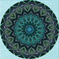 thumbnail image 1 of Ahgly Company Machine Washable Indoor Square Transitional Deep Teal Green Area Rugs, 8' Square, 1 of 7