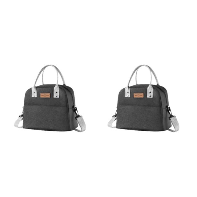 kurtrusly Bento Bag For On Go Meals Busy Lifestyles Multi-Purpose Picnic Bags With Strap+Black 2Set