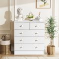 thumbnail image 1 of Ktaxon Commode en Bois à 5 Tiroirs pour Chambre, Commode, Unité d'Organisation de Rangement pour Vêtements, Blanc, 1 of 7