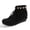 Black_002, variant on YOUSNH Tassel Flat Ankle Boots for Womens Suede Fringed Boot Shoes Round Toe Slip on Dressy Short Booties Western Fringe Cowboy Low Heel Bootie Women's Boots Blue_001 7