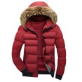 thumbnail image 1 of EGNMCR Vestes pour Hommes Veste à Capuche pour Homme Col Hiver Décontracté Rembourrée en Coton, 1 of 3