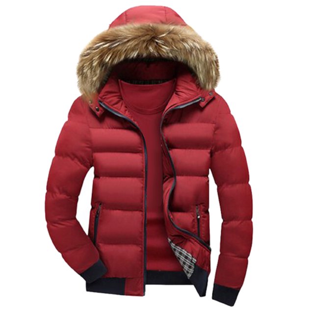 EGNMCR Vestes pour Hommes Veste à Capuche pour Homme Col Hiver Décontracté Rembourrée en Coton