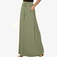 thumbnail image 4 of FAIWAD Women's Elastic High Waisted Maxi Skirt Drawstring Loose Casual Basic A-Line Skirts with Pockets, 4 of 8