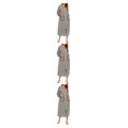 thumbnail image 1 of yingyy 1/2/3 Polyester Robe de Nuit pour Femmes Décontractée de Remplacement Col Rond Manches Longues Double Poche Respirante Peignoir de Maison Vêtement de Nuit Gris G 3 Pcs, 1 of 6