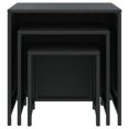 thumbnail image 2 of vidaXL Nesting Tables 3 Pieces Black Poly Rattan Indoor / Outdoor, 2 of 5