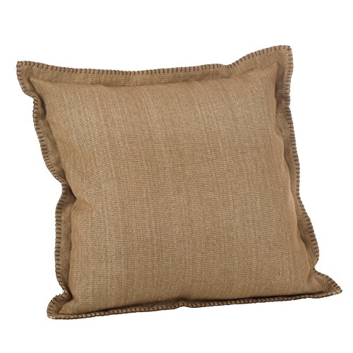 SARO LIFESTYLE Collection Celena Coussin Décoratif à Bordure Cousue, 20 Pouces, Naturel