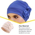 thumbnail image 3 of keepw Polyester Ladies Turban Washable Solid Color Stylish Traditional Cap Office Shopping Head Wrap Headband Bonnet Grey Beige, 3 of 6