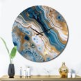 thumbnail image 1 of Designart "Marble Dreams Blue And White Vision" Abstract Oversized Wall Clock, 1 of 6