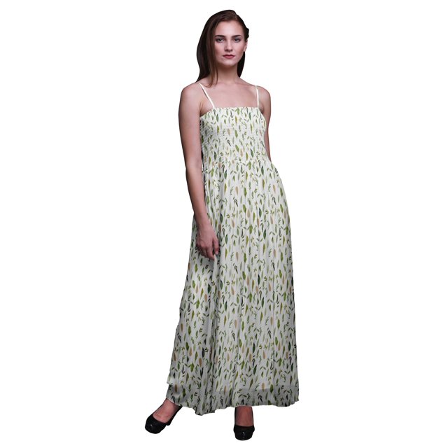 Bimba Robe à Bretelles Spaghetti Fluide Smockée à Imprimé de Fleurs et de Feuilles Bimba pour Femmes - Petit