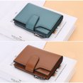 thumbnail image 4 of pitrice Fashion Women Wallets Solid Color PU Short Design Card Holder Zipper Hasp Purse Simple Style Handbag Coin Keys Bag Dark pink, 4 of 9