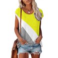 thumbnail image 2 of EQWLJWE Hauts d'Été pour Femmes Hauts pour Femmes Liquidation Femmes Décontracté Imprimé Manches Courtes Col Rond Chandail Blouse T-shirt Hauts, 2 of 6