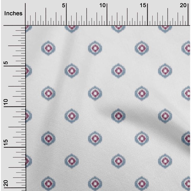 oneOone Tissu Polyester Lycra Imprimé Ikat Cercle BTY 56 Pouces de Large