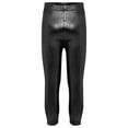 thumbnail image 4 of MSemis Girls Jazz Dance Leggings Metallic Ribbed Elastic Waistband Solid Color Toursers for Hip-hop Performance Black 130, 4 of 7