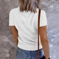 thumbnail image 3 of Ribbed Shirts Tops Women Summer - Womens Short Sleeve Ribbed Tops Basic Knit Shirts Button V Neck Casual Summer Tshirt, 3 of 6