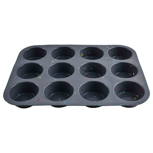 karymi New Colorful Grain 12 Mafen Cup Round Pudding Household Cake Baking Tool Summer Savings