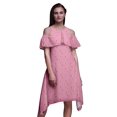 thumbnail image 1 of Bimba Pink Floral Print Womens Chic Style Cold Shoulder Shift Dress Summer Tunic - X-Small, 1 of 1