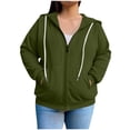 thumbnail image 1 of SROBPTY Chandails pour Femmes, Grande Taille Mode Chandail à Capuchon Décontracté à Manches Longues pour Femmes, Hauts de Chandail Amples pour Dames Vert Armée, TG, 1 of 5