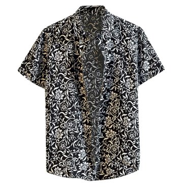 AMERTEER Mens Summer Fashion Shirts Casual Short Sleeve Beach Tops Loose Casual Blouse