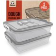 thumbnail image 1 of Chef Pomodoro Large Pizza Dough Proofing Box Kit 2-Pack, 17 x 13-Inch, Pizza Dough Container, Fits 6-8 Dough Balls, 2 Trays and 2 Covers, Household Pizza Dough Tray With Convenient Carry Handle (Grey), 1 of 4
