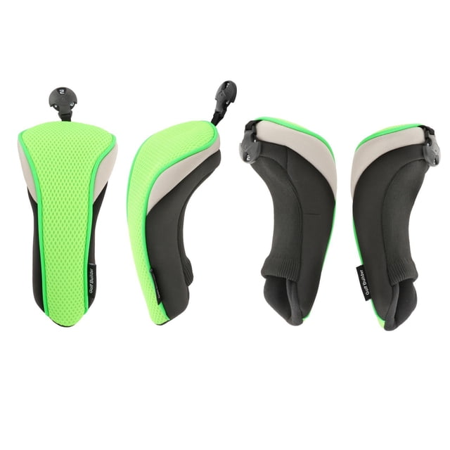 S SERENABLE 4 Pieces Mesh Golf Hybrid Club with Number Tag Golf Gift Protecter Set Green