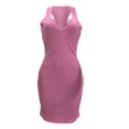 thumbnail image 3 of Fridja Womens’s Sheath Sleeveless Dress Solid Color Deep V-Neck Dress, 3 of 6