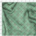 thumbnail image 4 of Soimoi Green polyester Crepe Fabric Floral Wreath Geometric Printed Fabric 1 Yard 52 Inch Wide, 4 of 5