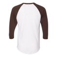 thumbnail image 4 of 5050 Raglan T-Shirt à Manches Trois-Quarts, XS, Brun Blanc, 4 of 4