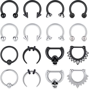 Briana Williams 16G Septum Nose Rings Hinged Seamless Nose Hoop Ring