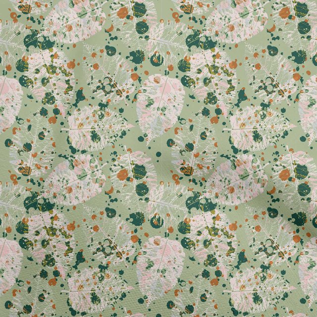 oneOone Cotton Flex Light Green Fabric Abstracts Sewing Craft Projects Fabric Prints By Yard 40 Inch Wide