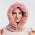 thumbnail image 4 of Women Winter Outdoor Riding Headgear Cold-Proof Ski Cap Warm Bib Face Mask Integrated Cold-Proof Hood Hat, 4 of 5