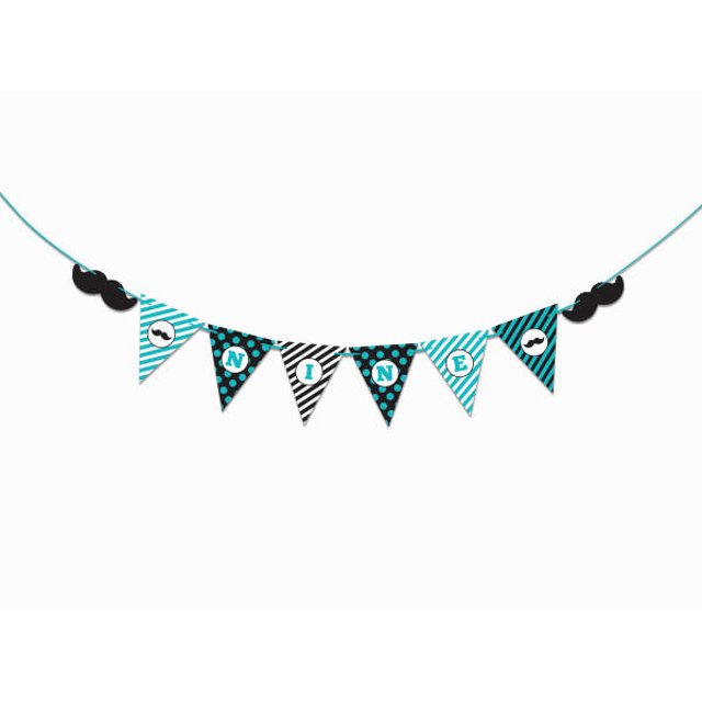 Inkdotpot I Am Nine?Paper Pennant Banner?For Boy Happy Birthday Sign Little Man?Birthday Party Decorations