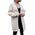 thumbnail image 1 of Yuyuzo Mid-Long Cardigan Sweater for Women Long Sleeve Open Front Knit Sweater Solid Color Fall Tops, 1 of 6