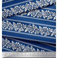 thumbnail image 3 of Soimoi Poly Georgette Fabric Leaves & Floral Block Print Fabric by The Yard 42 Inch Wide, 3 of 3