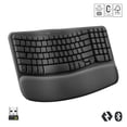 thumbnail image 1 of Logitech Wave Keys - clavier ergonomique sans fil, repose-poignets rembourré - Graphite, 1 of 4